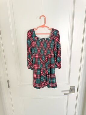 Little Sleepies Fireside Plaid Holiday Christmas Smocked Twirl Dress Girl Size 5